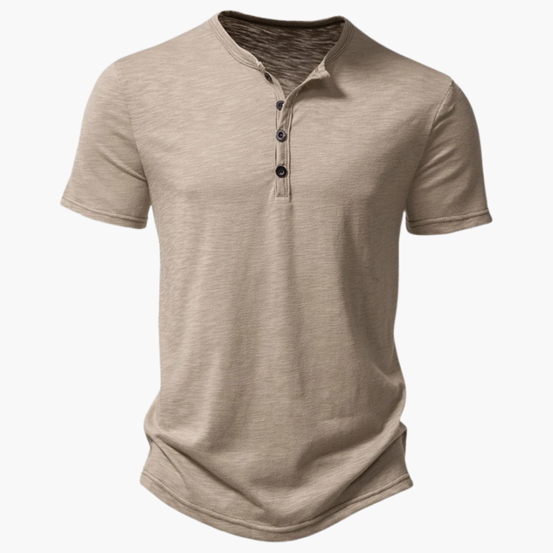 Men's Short Sleeve Henley Shirt - Comfortable Summer Style T-Shirt for Casual Wear and Versatile Looks