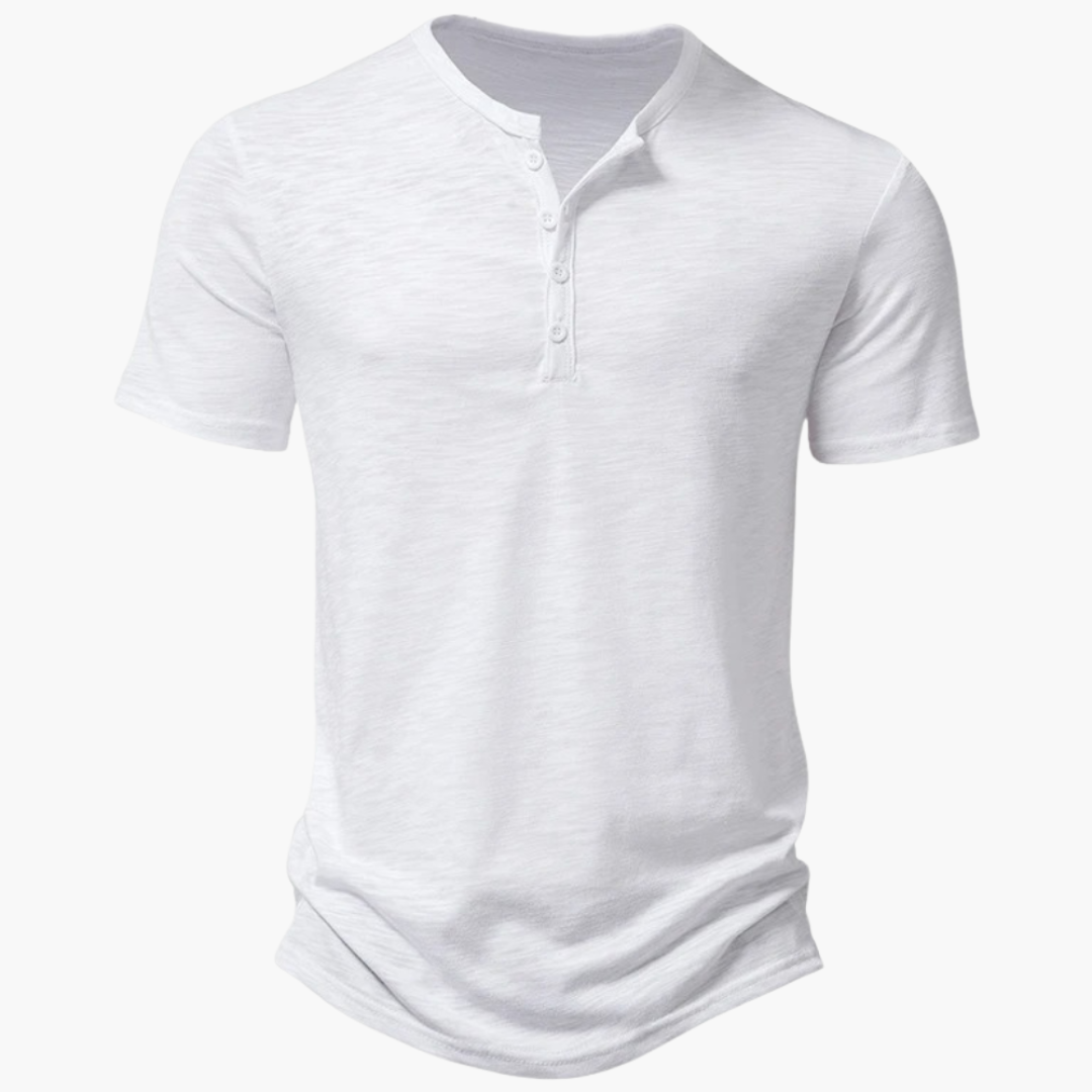 Men's Short Sleeve Henley Shirt - Comfortable Summer Style T-Shirt for Casual Wear and Versatile Looks