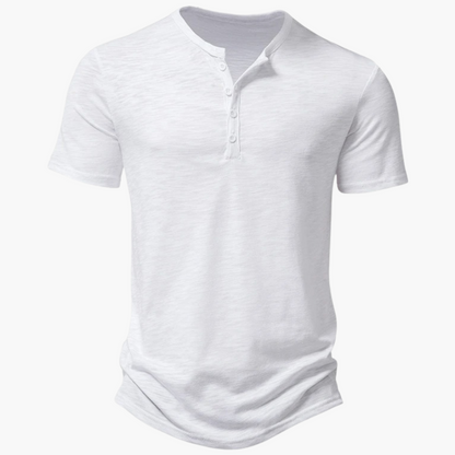 Men's Short Sleeve Henley Shirt - Comfortable Summer Style T-Shirt for Casual Wear and Versatile Looks