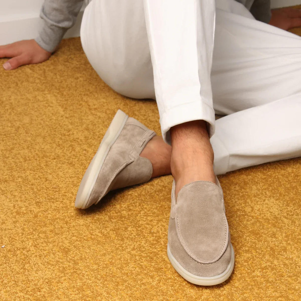Men's Suede Loafers in Brown - Slip-On Casual and Semi-Formal Footwear for Effortless Style