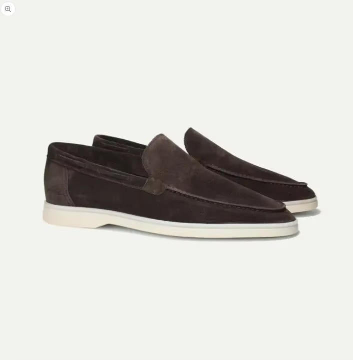Men's Suede Loafers in Brown - Slip-On Casual and Semi-Formal Footwear for Effortless Style