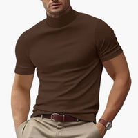 Men's T-Shirt - Casual Short Sleeve Turtleneck for Stylish Summer Outfits