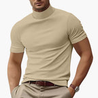 Men's T-Shirt - Casual Short Sleeve Turtleneck for Stylish Summer Outfits