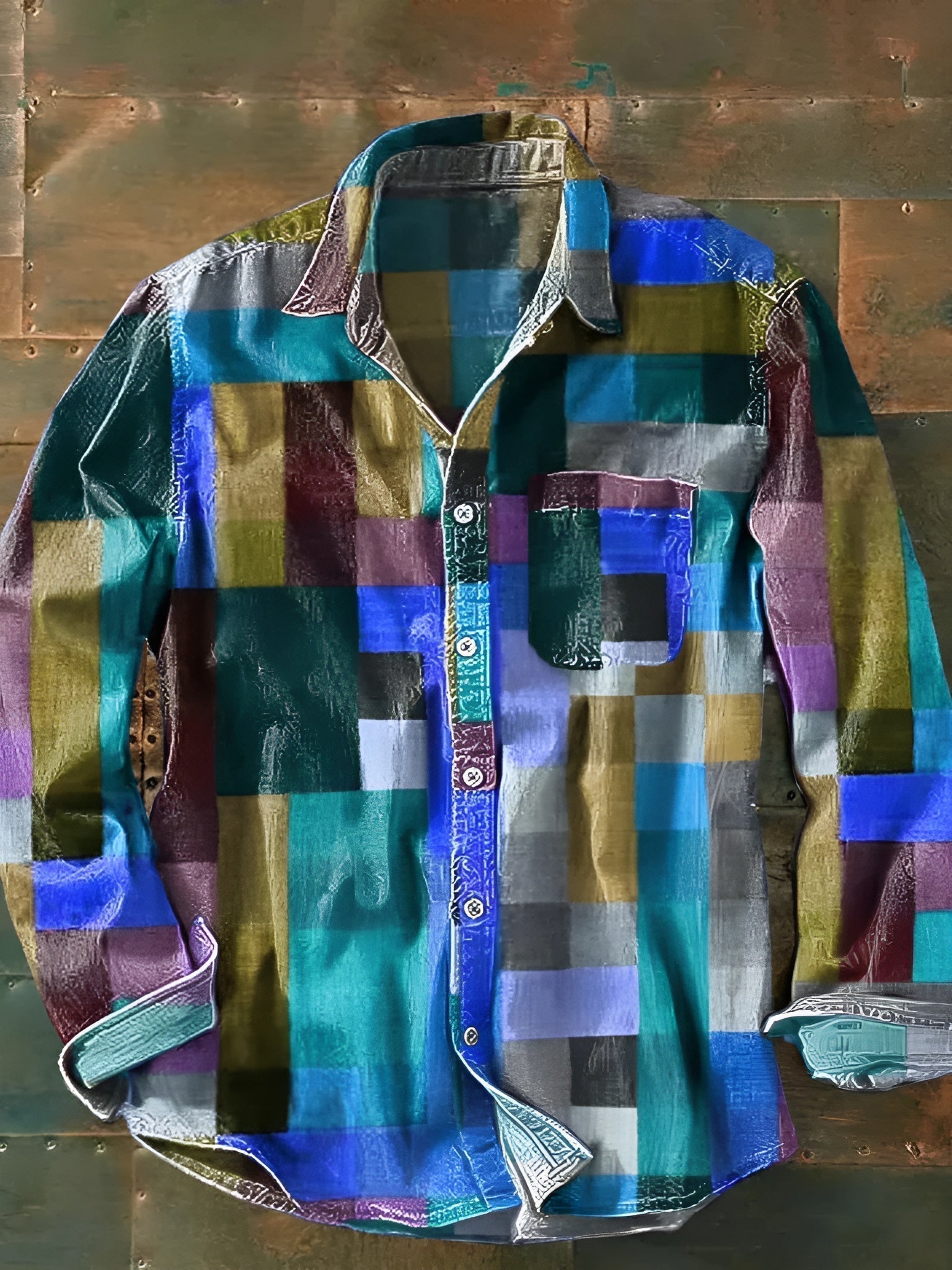 AURENZO™ – PATCHWORK STATEMENT SHIRT