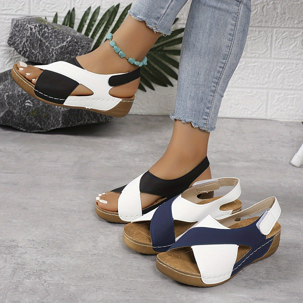 Stylish Two-Tone Women's Sandals for Summer - Comfortable Footwear for Casual Outings and Special Occasions