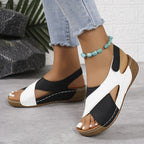 Stylish Two-Tone Women's Sandals for Summer - Comfortable Footwear for Casual Outings and Special Occasions