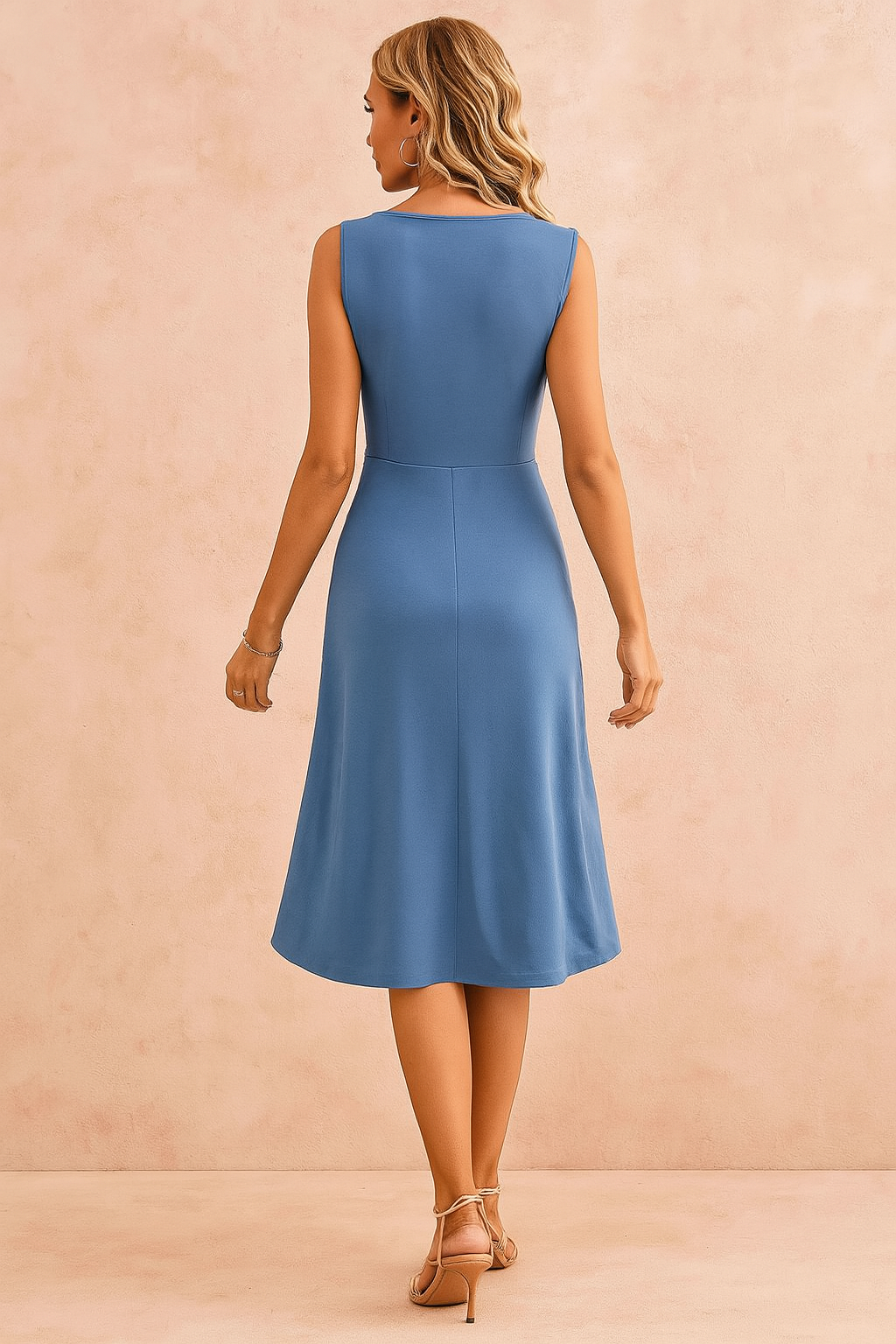Summer Mini Dress with V-Neckline for Women - Elegant Casual Style