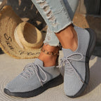 Women's Casual Knit Sneakers - Lightweight Slip-On Shoes for Everyday Comfort