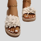 Women's Floral Sandals - Stylish Casual Summer Footwear for Comfortable Outdoor Wear