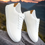 Women's White Slip-On Sneakers - Stylish Low-Top Casual Footwear for Everyday Comfort