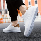 Women's White Slip-On Sneakers - Stylish Low-Top Casual Footwear for Everyday Comfort
