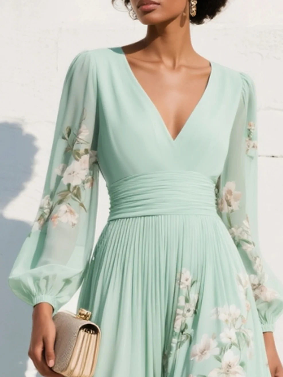 ELYRIA™ – FLORAL CHIFFON MIDI DRESS