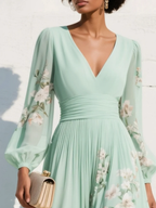 ELYRIA™ – FLORAL CHIFFON MIDI DRESS