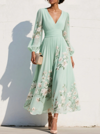 ELYRIA™ – FLORAL CHIFFON MIDI DRESS