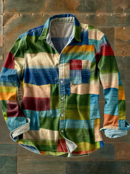 AURENZO™ – PATCHWORK STATEMENT SHIRT