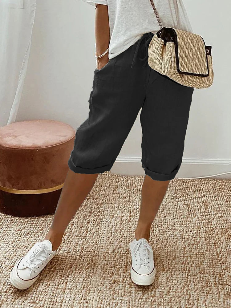 AVELINE – COTTON LINEN SHORTS