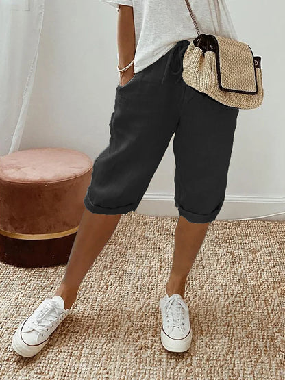 AVELINE – COTTON LINEN SHORTS