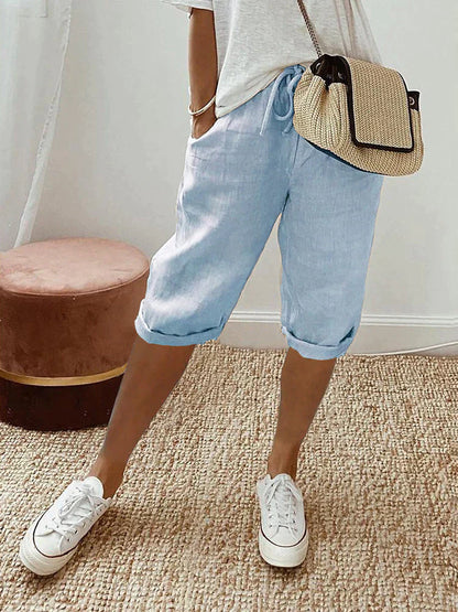 AVELINE – COTTON LINEN SHORTS